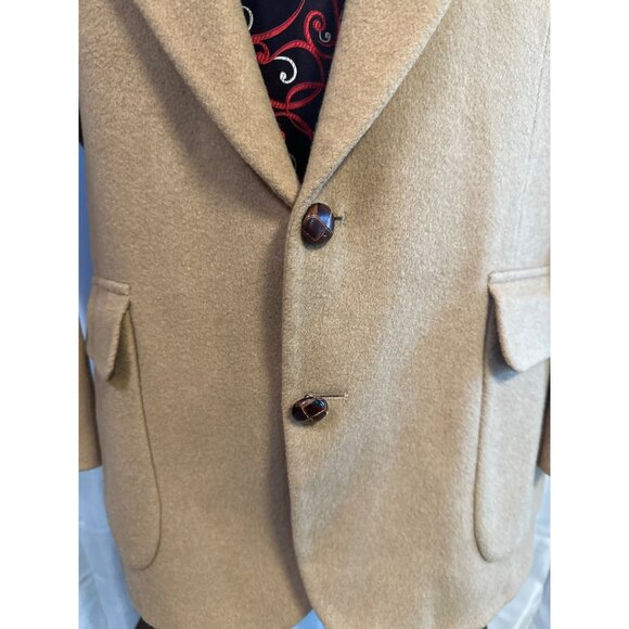 Stafford Mens Camel Blazer Size 43R Wool Jacket - Picture 3 of 11